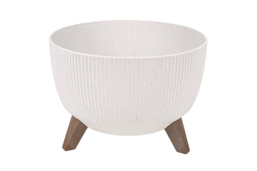 Cofan – Maceta Decorativa Blanca con Patas Desmontables | Diseño Rayado | Resistente a UV | Varias Medidas